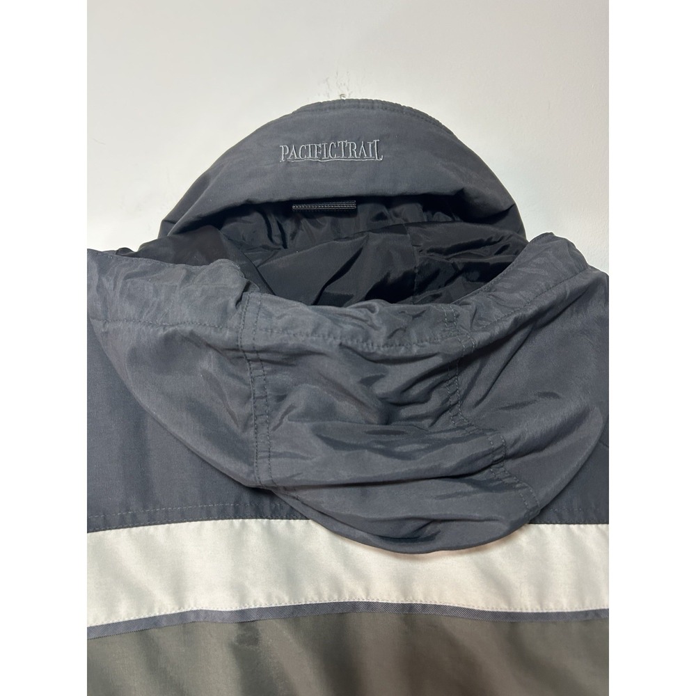 Pacific Trail Jacket Mens XL Grey/Green Hooded Full Zip Fleece Lined Winter Warm - Picture 3 of 9